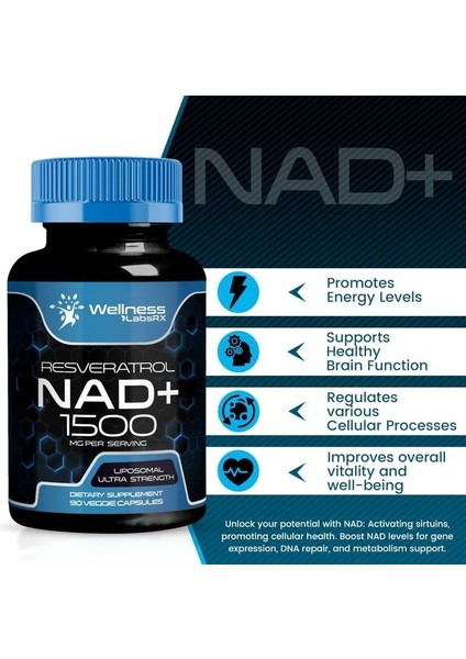 Labs Nad + Resveratrol 1500 mg 90 Kapsül