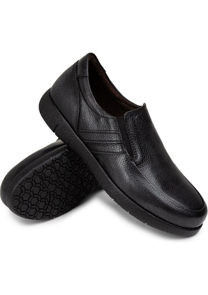 Deri Antrasit Erkek Loafer Ayakkabı - 01946MANTC01