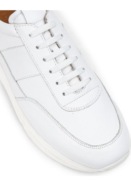 Deri Beyaz Erkek Sneaker Ayakkabı - 01963MBYZE01 fırsatları