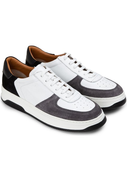 Deri Gri Erkek Sneaker Ayakkabı - 01965MGRIE01