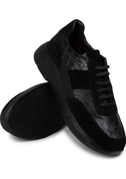 Süet Siyah Erkek Sneaker Ayakkabı - 01963MSYHE08 modelleri
