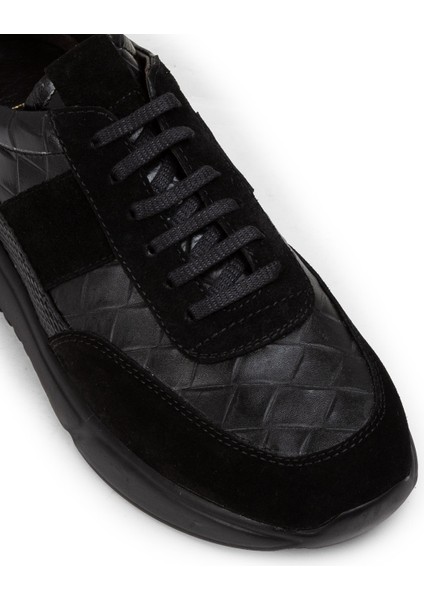 Süet Siyah Erkek Sneaker Ayakkabı - 01963MSYHE08 fırsatları