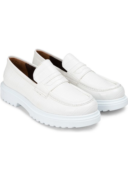 Beyaz Kadın Loafer Ayakkabı - 01903ZBYZP02 fiyatları