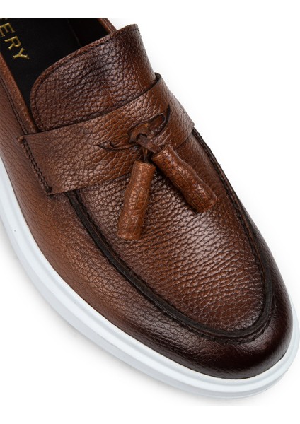 Deri Taba Rengi Comfort Erkek Loafer - 01587MTBAP08