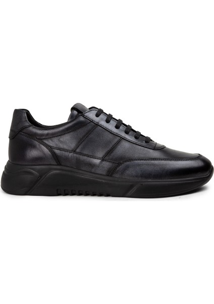 Deri Antrasit Erkek Sneaker Ayakkabı - 01963MANTE01