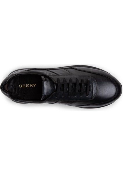 Deri Antrasit Erkek Sneaker Ayakkabı - 01963MANTE01