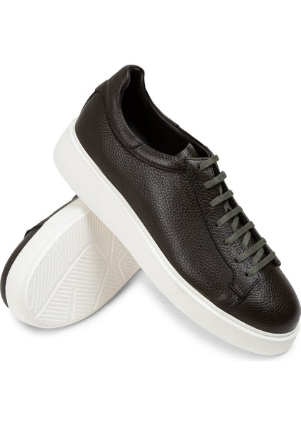 Deri Haki Erkek Sneaker Ayakkabı - 01954MHAKE01 modelleri