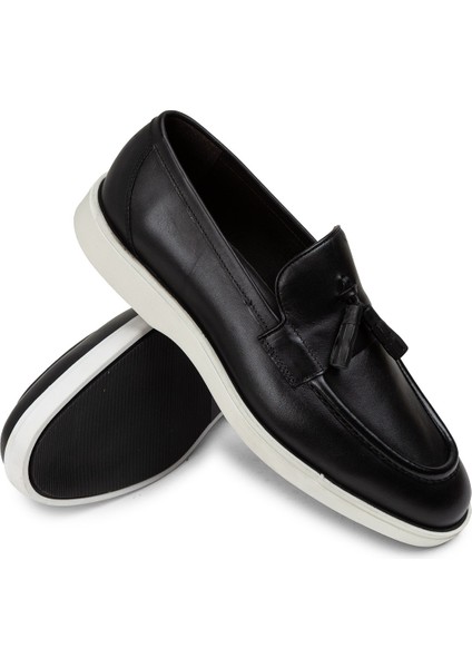 Deri Siyah Püsküllü Erkek Loafer - 01958MSYHC01 modelleri