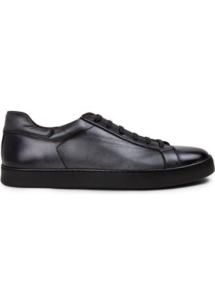 Deri Antrasit Erkek Sneaker Ayakkabı - 01955MANTC01