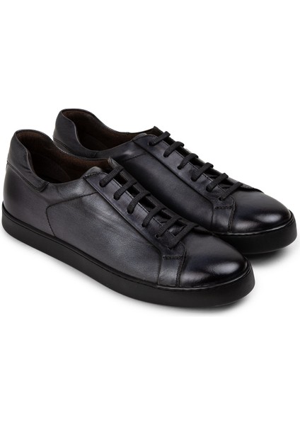 Deri Antrasit Erkek Sneaker Ayakkabı - 01955MANTC01