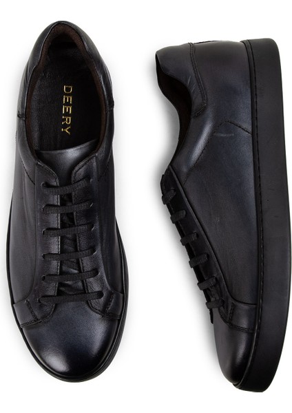Deri Antrasit Erkek Sneaker Ayakkabı - 01955MANTC01