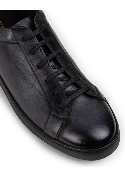 Deri Antrasit Erkek Sneaker Ayakkabı - 01955MANTC01