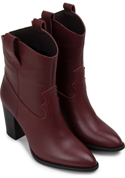 Hakiki Deri Bordo Kadın Bot - E4460ZBRDC03 fiyatları