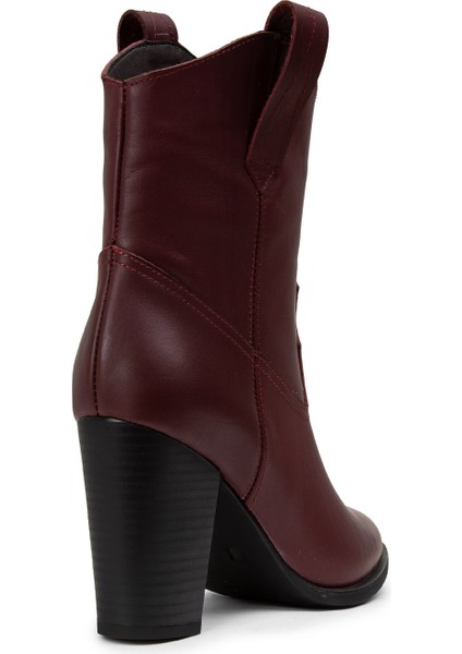 Hakiki Deri Bordo Kadın Bot - E4460ZBRDC03 fırsatları
