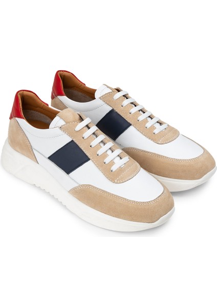 Deri Beyaz Erkek Sneaker Ayakkabı - 01963MBYZE02 fiyatları