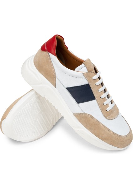Deri Beyaz Erkek Sneaker Ayakkabı - 01963MBYZE02 modelleri