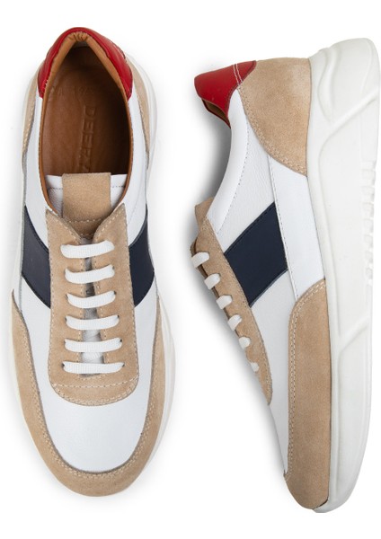 Deri Beyaz Erkek Sneaker Ayakkabı - 01963MBYZE02 fırsatları