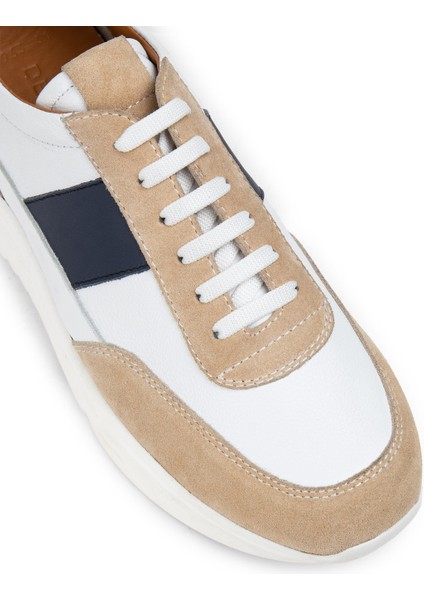 Deri Beyaz Erkek Sneaker Ayakkabı - 01963MBYZE02 indirimleri