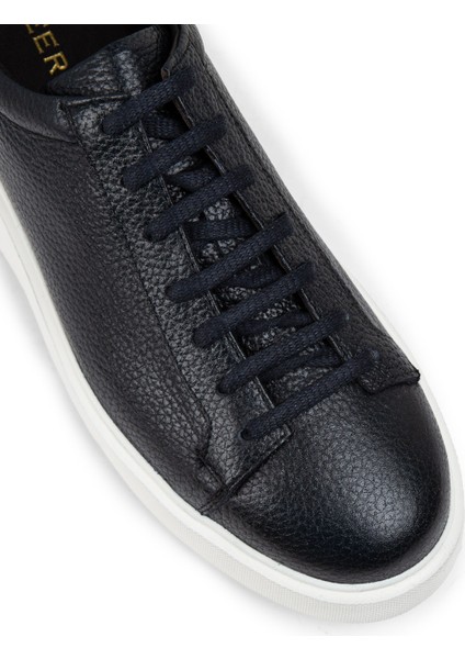 Deri Lacivert Erkek Sneaker Ayakkabı - 01954MLCVE01 indirimleri