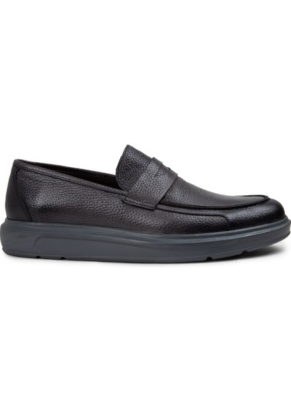 Deri Gri Erkek Comfort Loafer Ayakkabı - 01564MGRIP14