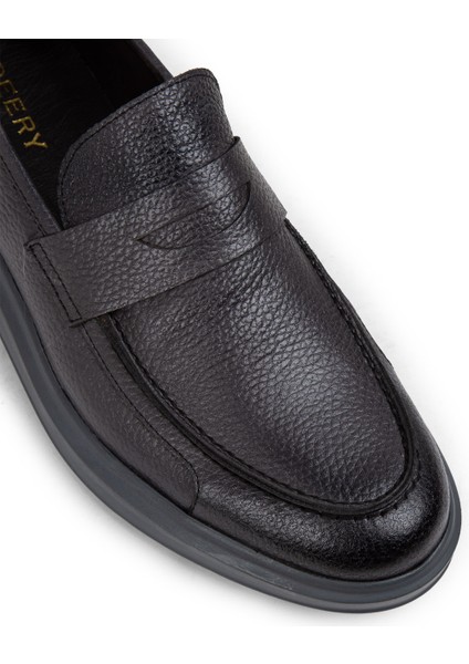 Deri Gri Erkek Comfort Loafer Ayakkabı - 01564MGRIP14