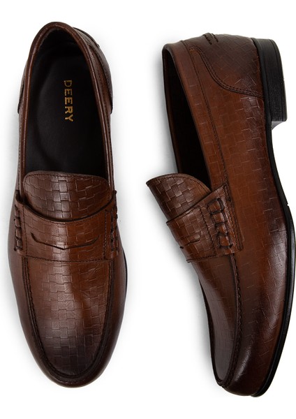 Deri Taba Rengi Erkek Loafer Ayakkabı - 01978MTBAC03 modelleri