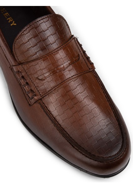 Deri Taba Rengi Erkek Loafer Ayakkabı - 01978MTBAC03 fırsatları
