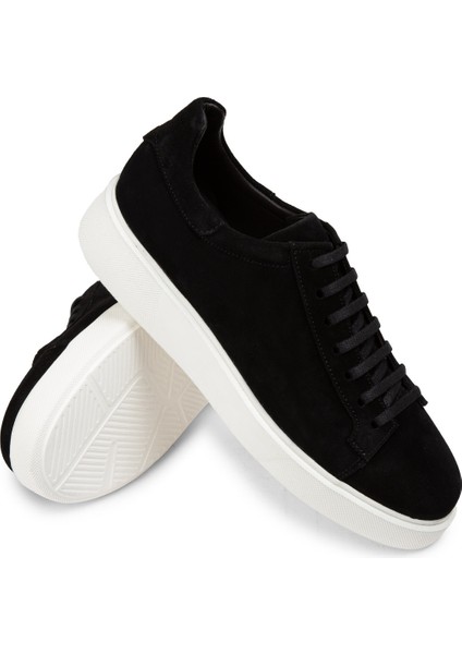 Süet Siyah Erkek Sneaker Ayakkabı - 01954MSYHE01