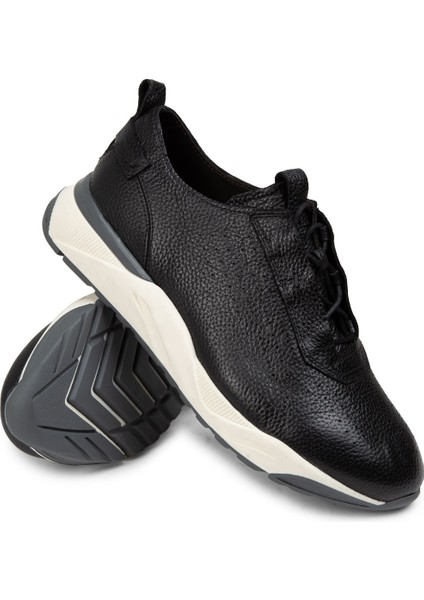 Deri Siyah Erkek Sneaker Ayakkabı - 01904MSYHE02