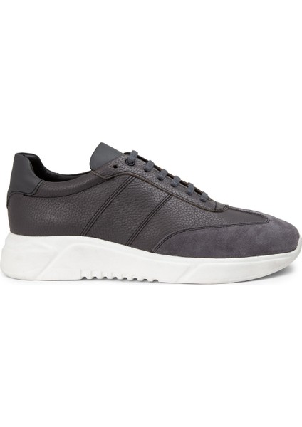 Deri Gri Erkek Sneaker Ayakkabı - 01961MGRIP01