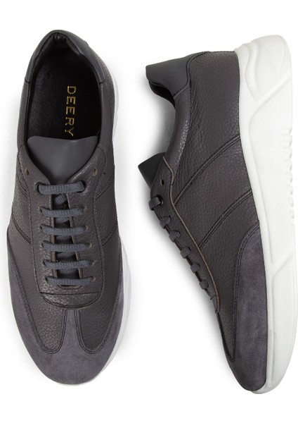 Deri Gri Erkek Sneaker Ayakkabı - 01961MGRIP01 fırsatları