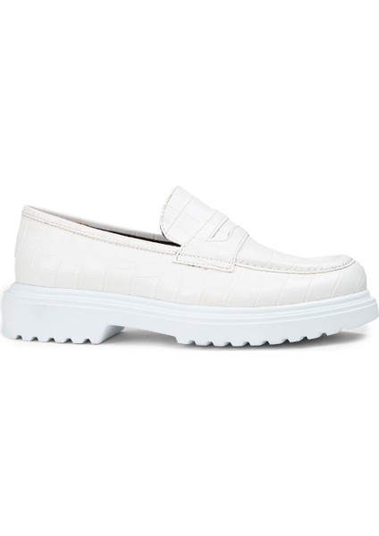 Beyaz Kadın Loafer Ayakkabı - 01903ZBYZP02