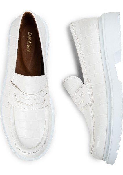 Beyaz Kadın Loafer Ayakkabı - 01903ZBYZP02 fırsatları