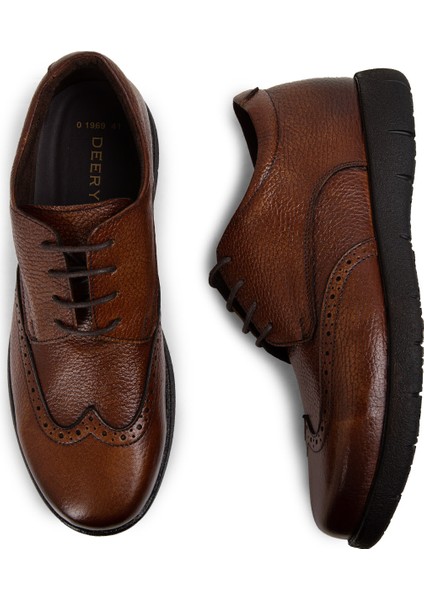 Deri Taba Rengi Erkek Günlük Ayakkabı - 01969MTBAC01 fırsatları