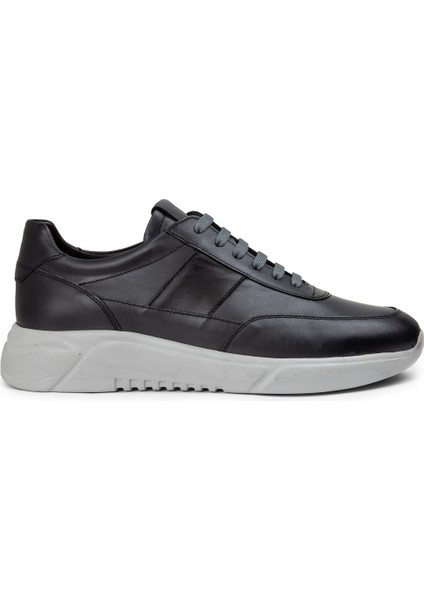 Deri Gri Erkek Sneaker Ayakkabı - 01963MGRIE02