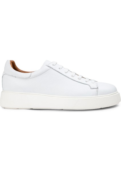 Deri Beyaz Erkek Sneaker Ayakkabı - 01954MBYZE01