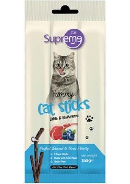 Cat Kuzu Etli ve Yaban Mersinli Kedi Ödülü 3 x 5gr