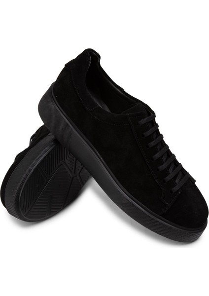 Süet Siyah Erkek Sneaker Ayakkabı - 01954MSYHE03