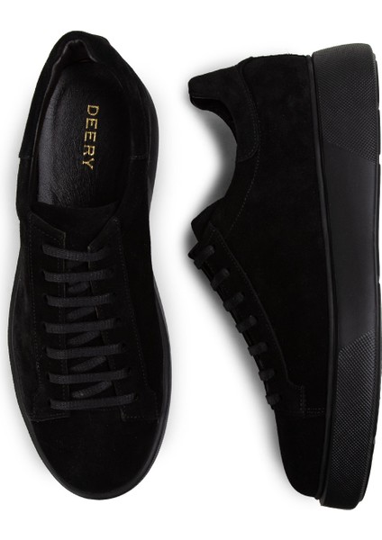 Süet Siyah Erkek Sneaker Ayakkabı - 01954MSYHE03