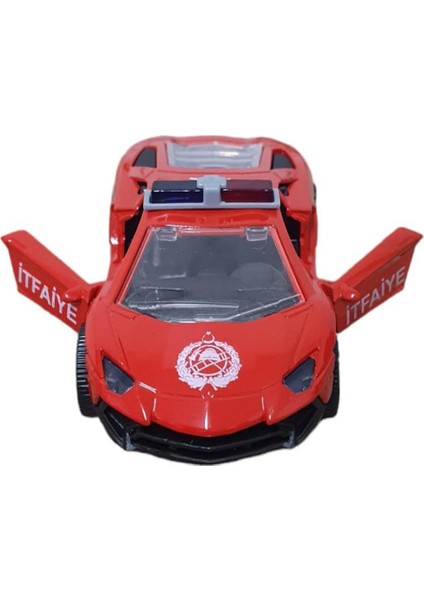 Alithestereo Çek Bırak Metal Araba Lamborgini - ILK003 - Itfaiye (Lisinya) Alithestereo