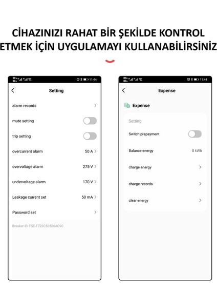 Akıllı Wifi Kaçak Akım Koruma Rölesi ve Yüksek Voltaj ve Akım Koruyucu Röle 63A - 10MA-99MA