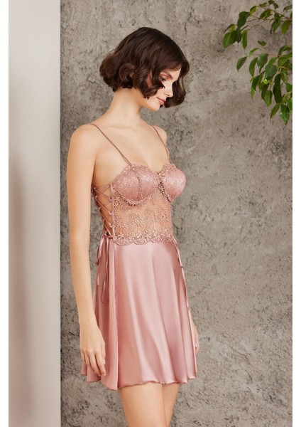 Saten Gecelik Pijama Takım Şort Takım 6'Lı Gelin Çeyiz Seti Brandy 6005 modelleri