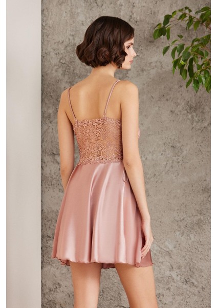 Saten Gecelik Pijama Takım Şort Takım 6'Lı Gelin Çeyiz Seti Brandy 6005 fırsatları