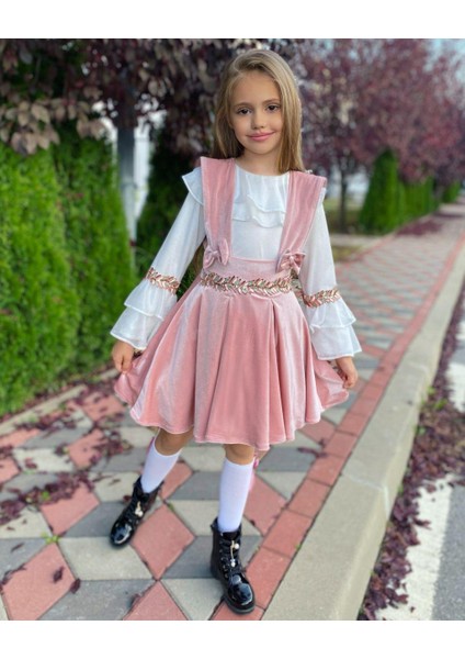 Kokoş Kadife Etek, Bluz ve Çorap Dahil Slopet Takım modelleri