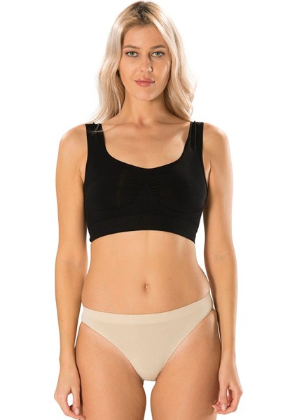 Kalın Askılı Crop Top Crop Siyah