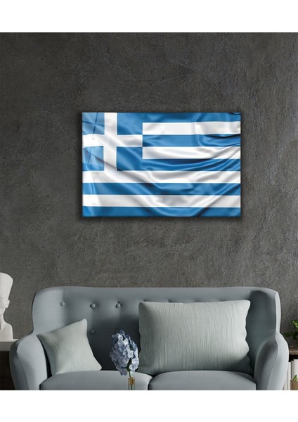 Yunanistan Bayrağı Cam Tablo Greece Flag fiyatları