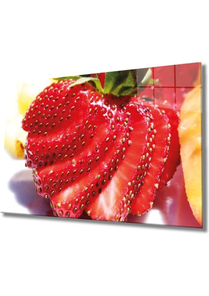 Çilek Cam Tablo Strawberry