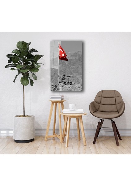 Türk Askeri ve Bayrak Cam Tablo