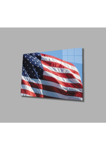 Amerika Bayrağı Cam Tablo America Flag