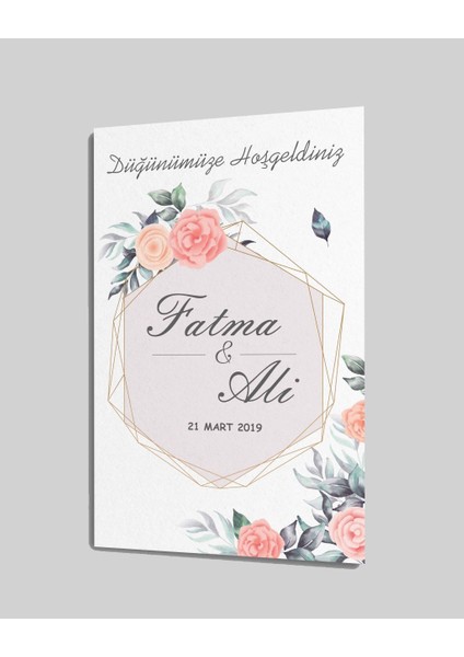 Düğün Nişan Hoşgeldiniz Cam Tablo